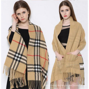 Hot Selling Western Style Pashmina Schal mit Taschen (50250)